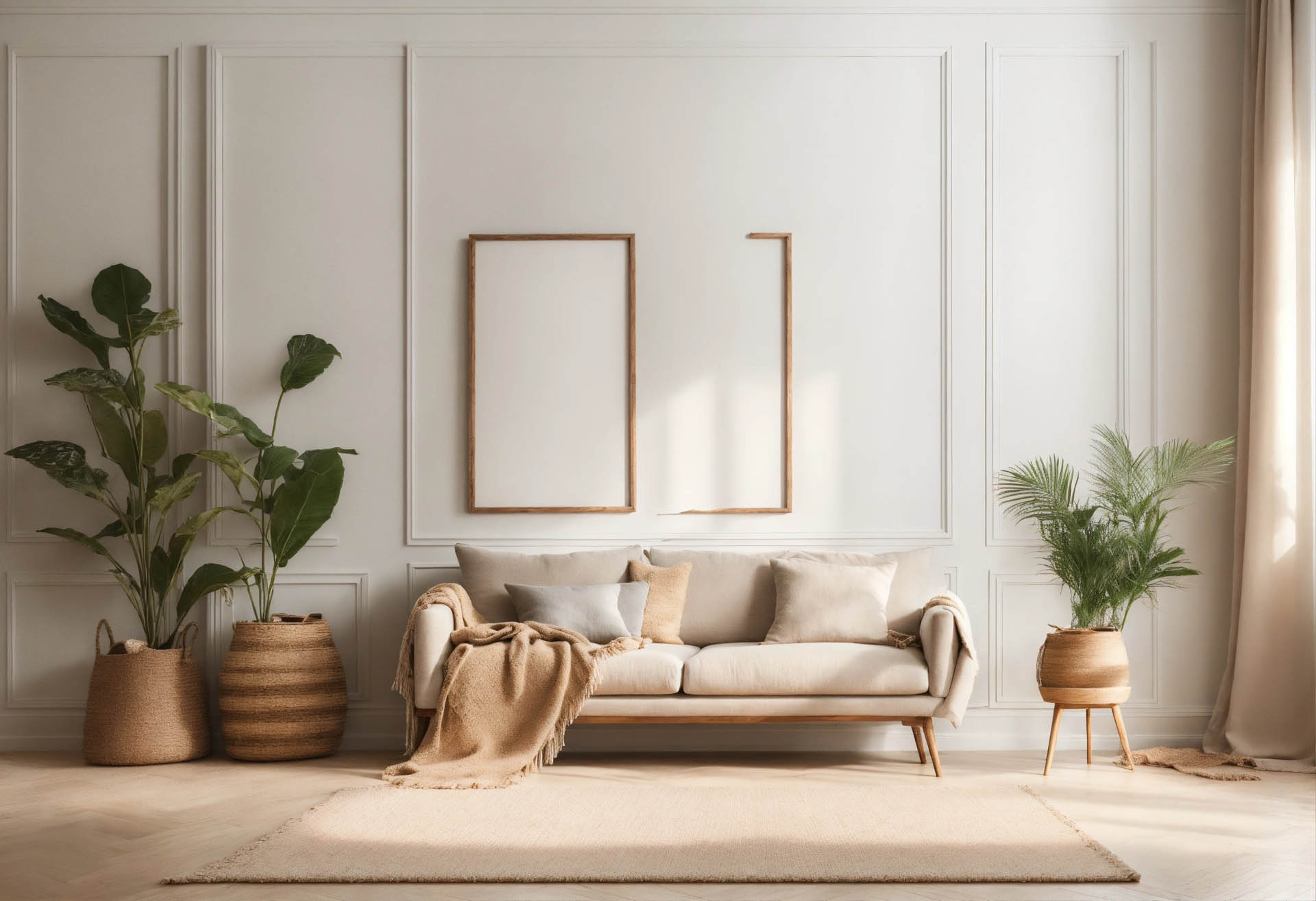 minimalist clean bright mockup photo of large blan